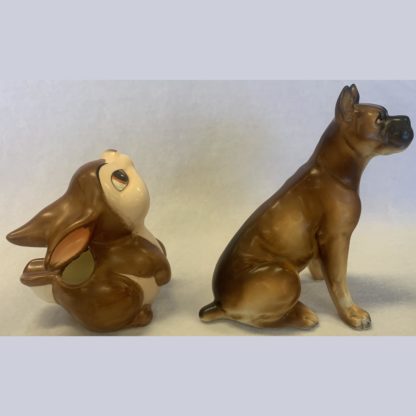 Brown Rabbit Ashtray By W.Goebel Plus A Porcelain Boxer Dog By Illegible 4