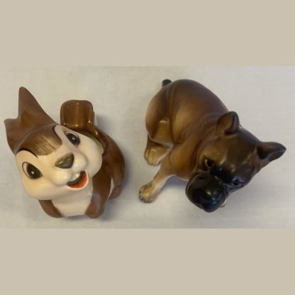 Brown Rabbit Ashtray By W.Goebel Plus A Porcelain Boxer Dog By Illegible 6