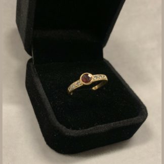 Cubic Zirconia Ring With Red Center Stone Possibly Made In Italy 1