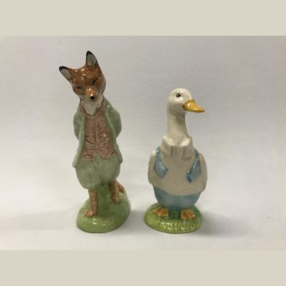 1989 Beatrix Potter Foxy Whiskered Gentleman & Mr Drake Puddle-Duck By Royal Albert 5