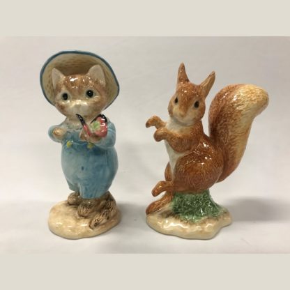 Two Beatrix Potter Figurines Squirrel Nutkin & Tom Kitten 1