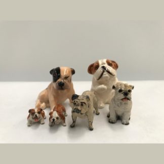 Group Of Miniature China Bulldogs Including Royal Doulton K2
