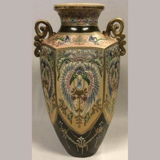 Antique Japanese Meiji Period Export Vase w/ Floral decoration 1