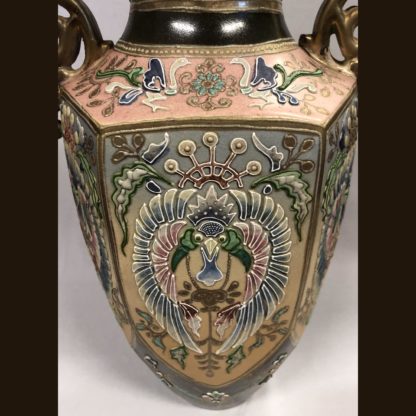 Antique Japanese Meiji Period Export Vase w/ Floral decoration 3