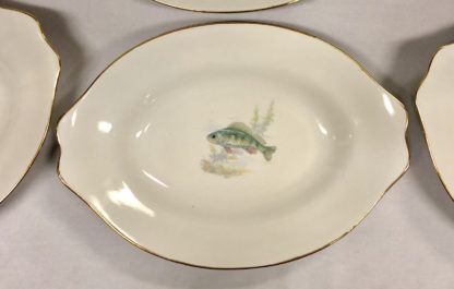 Vintage Haas & Czjzek Schlaggenwald Porcelain 7 PCE Fish Platter and Plate Set 3