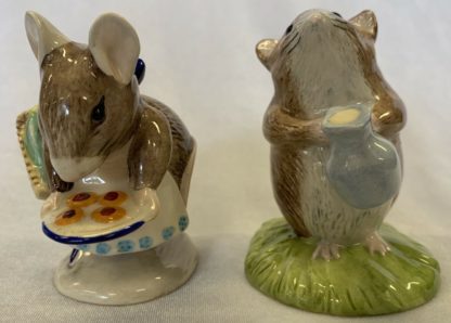 Two Vintage Beatrix Potter Mice - Appley Dapply - Timmy Willie Fetching Milk By Beswick 2