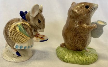 Two Vintage Beatrix Potter Mice - Appley Dapply - Timmy Willie Fetching Milk By Beswick 3