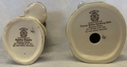 Two Vintage Beatrix Potter Mice - Appley Dapply - Timmy Willie Fetching Milk By Beswick 7