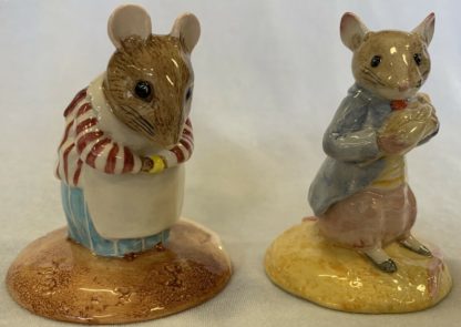 Two Vintage Beatrix Potter Series 'Mrs Tittlemouse' & 'Jonny Town Mouse Eating Corn' By Beswick 1