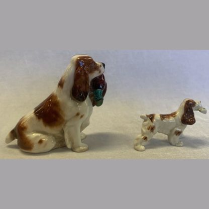 Vintage Basset Hound HN1029 By Royal Doulton Plus Another Basset Hound With Paper In Mouth Stamped Illegible 2
