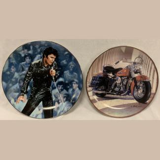 Elvis Presley ‘68 Comeback Special’ Limited Edition Plate (1990) Plate Number 5497l By Delphi & ‘49 Pan Head’ Harley Davidson Limited Edition Franklin Mint Plate (Plate Number PD2074) 1