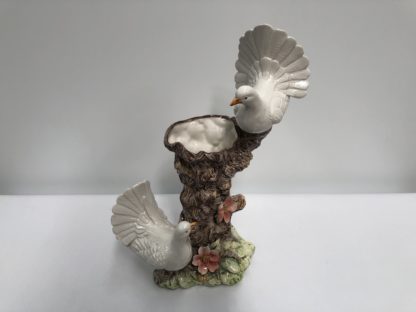 Vintage Large Figural Vase Decorated w/ White Doves - Floral/Tree 2