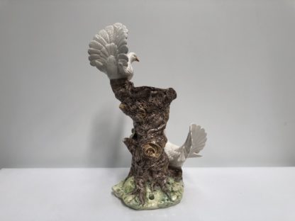 Vintage Large Figural Vase Decorated w/ White Doves - Floral/Tree 5