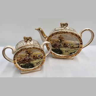 Sadler Barrel Teapot & Lidded Sugar Pot No 1763 1