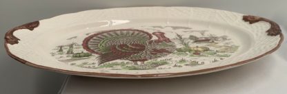 Large Turkey Plater Decorated With A Farm House To Back & Turkey To Center Made In Japan 4