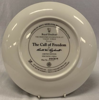 The Freedoms Foundation At Valley Forge Series 'On The Wings Of Freedom' Limited Edition No PD2012 Plate & ‘The Call Of Freedom’ PD2379 Limited Edition Plate By Royal Doulton 6