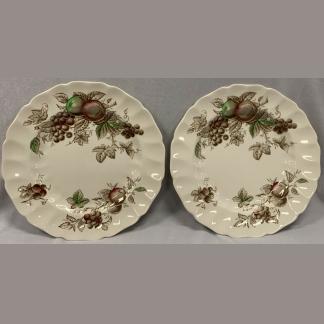 Two Vintage 'Harvest Time' Dinner Plates Made In England By Johnson Bros