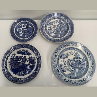 Vintage/Antique Blue & White Plates Various Sizes
