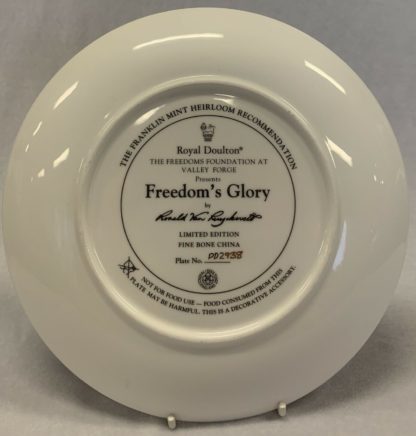 Vintage The Freedoms Foundation At Valley Forge Series 'Freedoms Glory' Limited Edition No DD2938 Plate & 'Shores Of Freedom' Limited Edition No PD1659 Plate By Royal Doulton 6