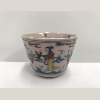 Antique (Ming Dynasty Year Of Chenghua Unverified) Tea Cup Underglaze Overglaze