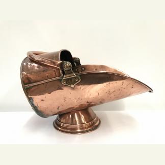 Antique Handmade Handled CoalFirewood Copper Shuttle Stamped 17
