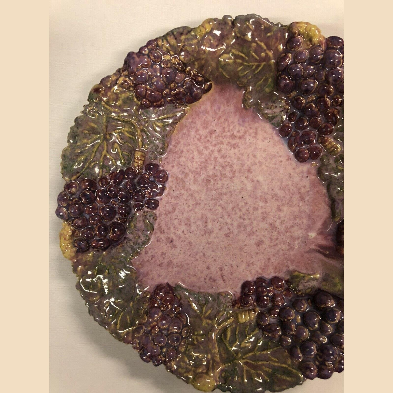 Australian Pottery Fruit Platter with Applied Grape Motif Una Deerbon (Aust 1882-1972) 3