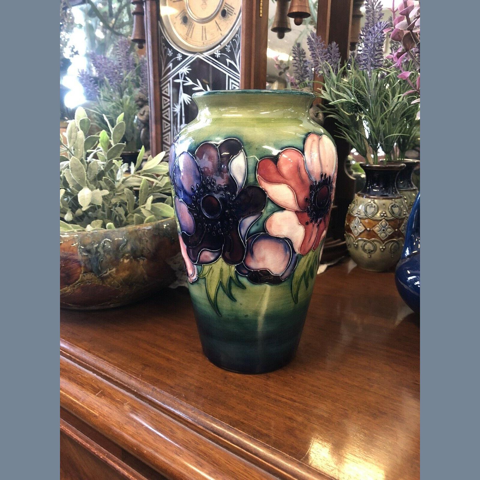 William Moorcroft Pottery Anemone Pattern Vase AFC