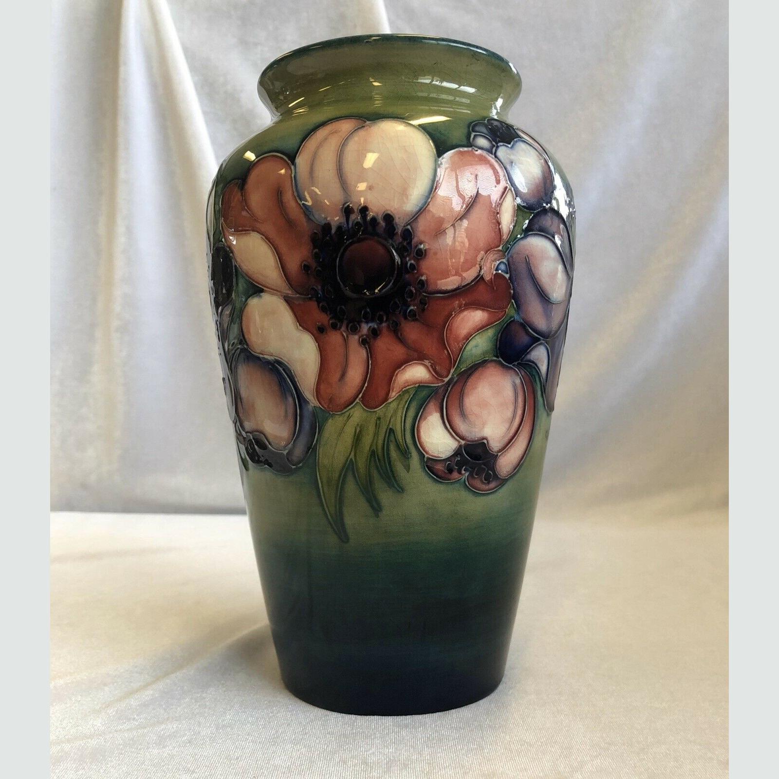 William Moorcroft Pottery Anemone Pattern Vase AFC