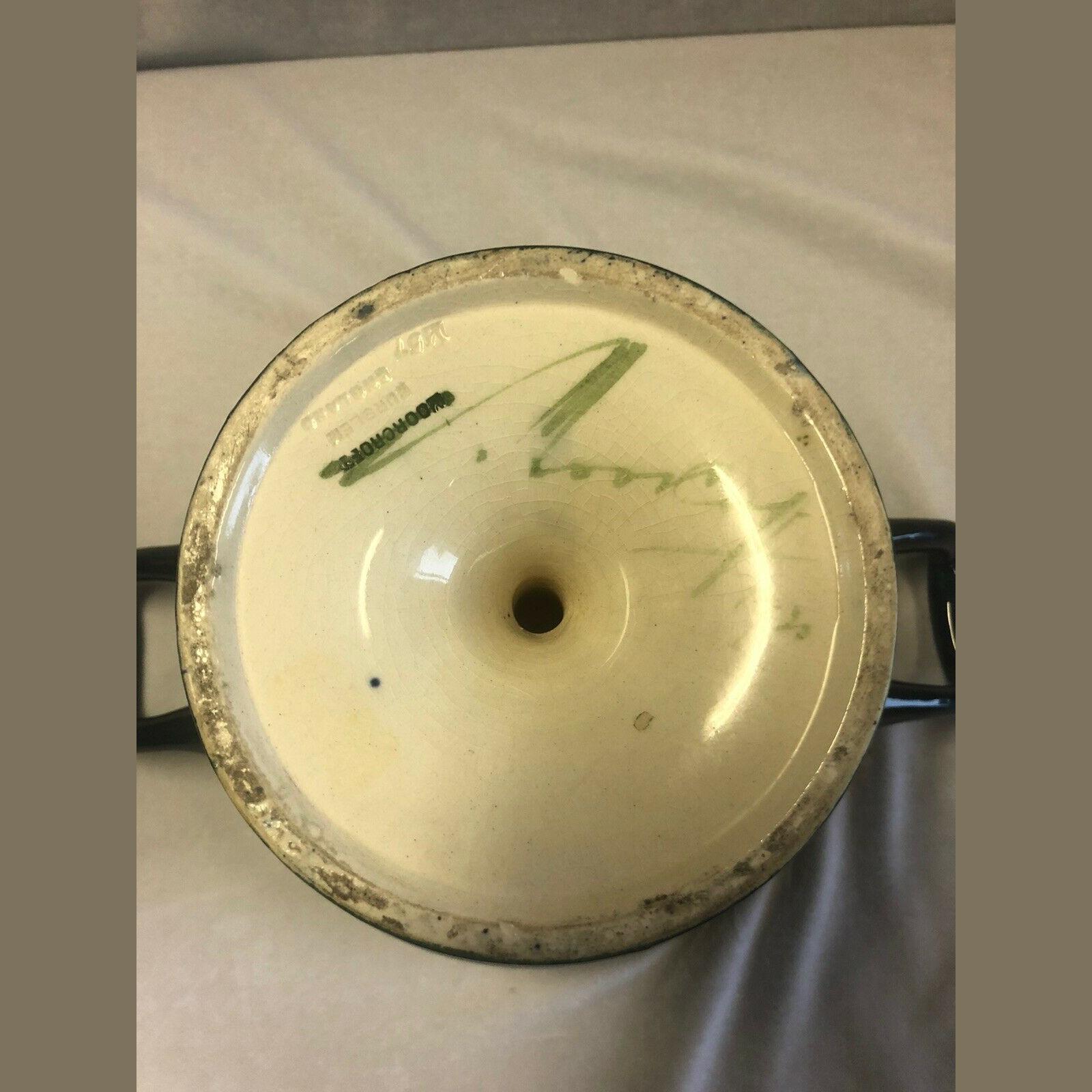 William Moorcroft Twin Handle Pansy Pattern Comport 10