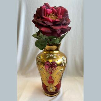 Antique Moser Bohemian Cranberry Glass Vase early 1900’s 1