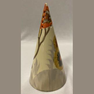 Vintage Clarice Cliff Bizarre Conical Shape Sugar Shaker in Rhodanthe Pattern 73