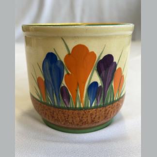 Vintage Clarice Cliff Bizarre Crocus Pattern Small Fern Pot Backstamp from Early 1930’s 1