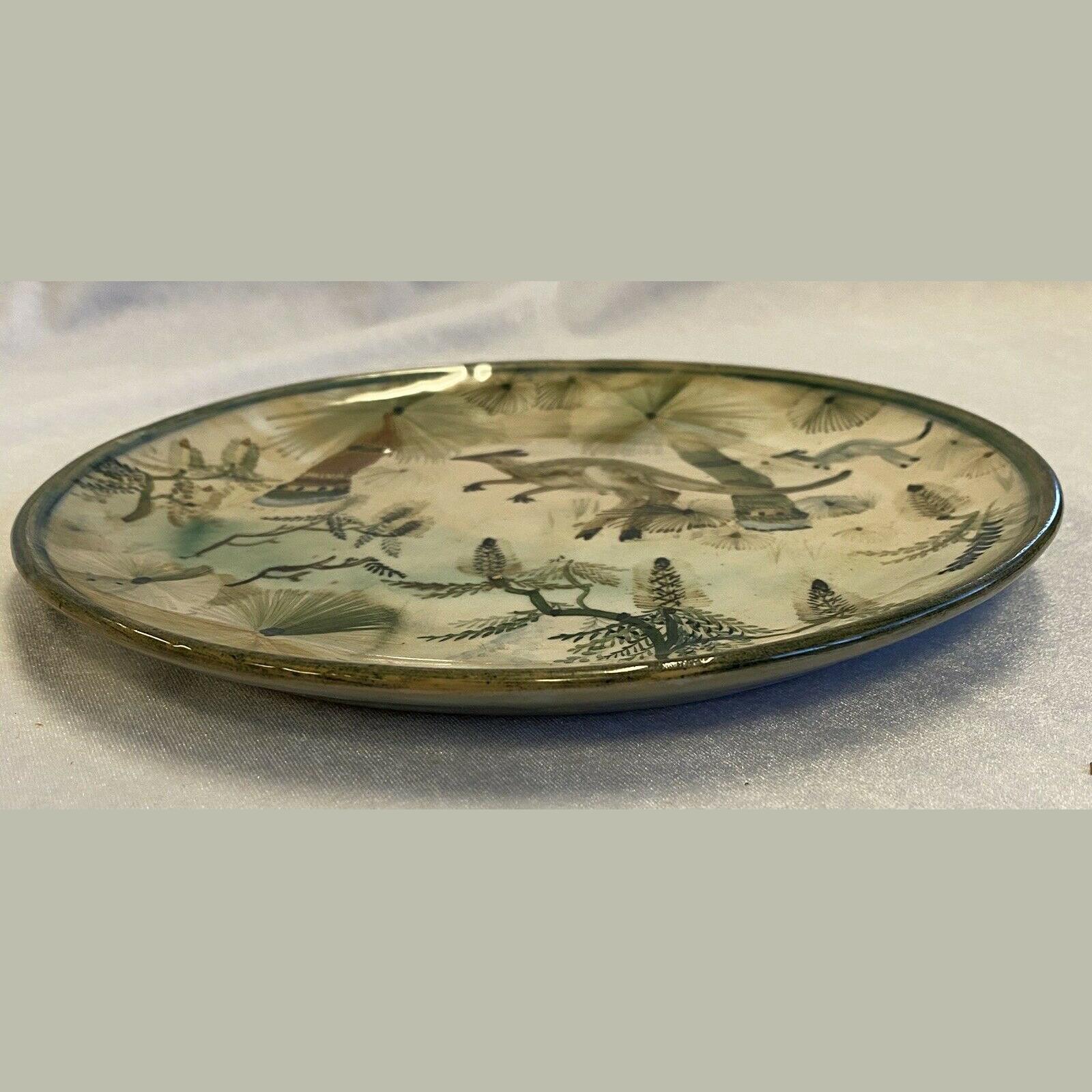 Vintage AMB Pottery Plate Depicting Kangaroo, Grass Trees by Neil Douglas 7