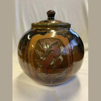 Vintage Reg Preston (1917–2000) Australian Studio Pottery Lidded Ginger Jar 1