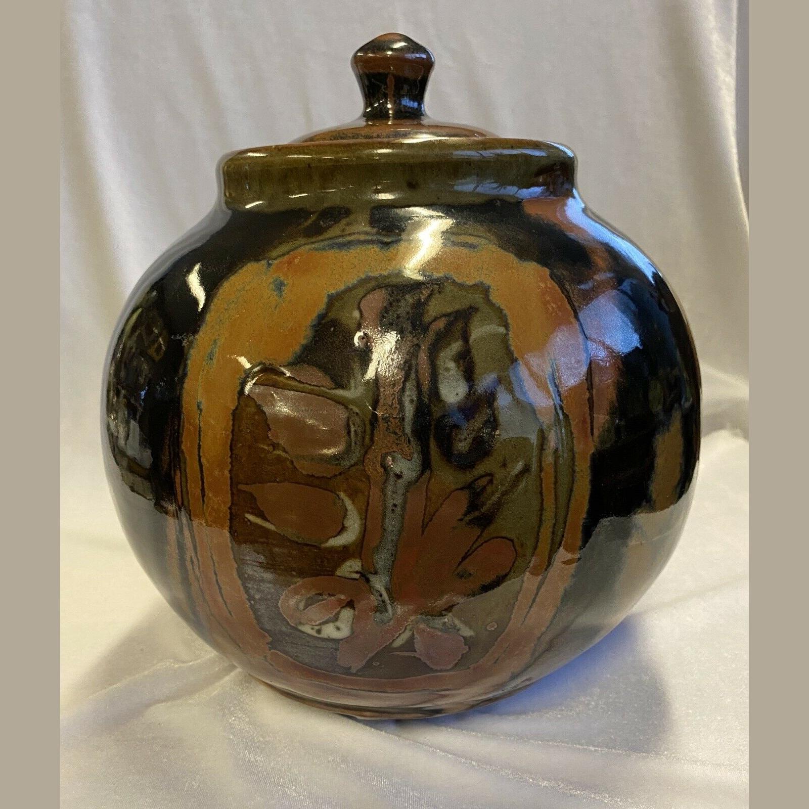 Vintage Reg Preston (1917–2000) Australian Studio Pottery Lidded Ginger Jar 3