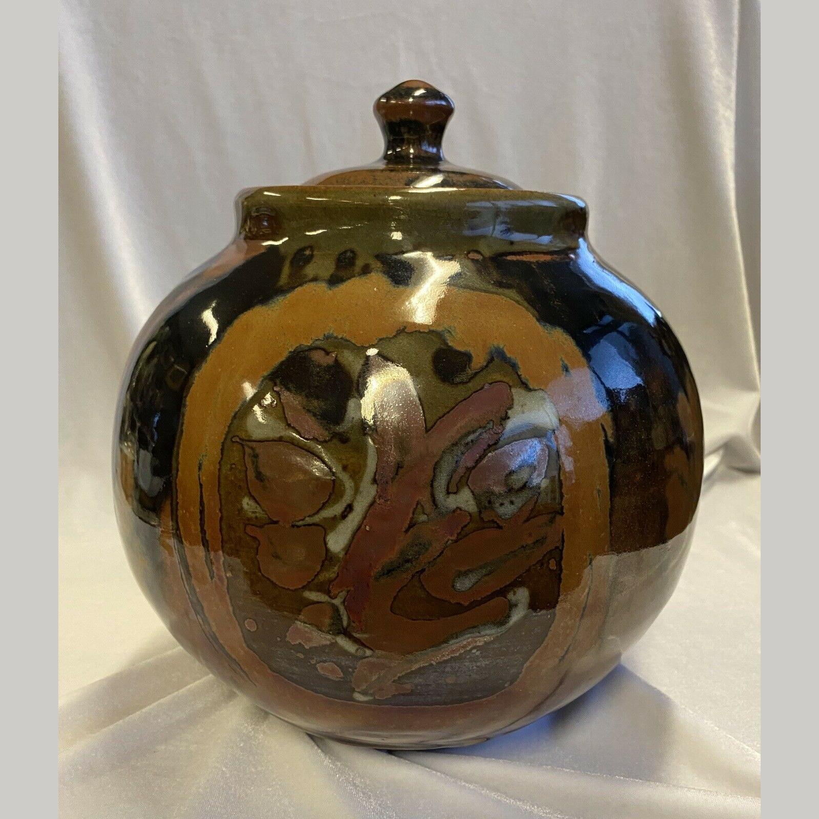 Vintage Reg Preston (1917–2000) Australian Studio Pottery Lidded Ginger Jar 4