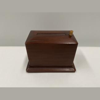 Oak Art Deco Wooden Cigarette Dispenser With Bakelite Button 2