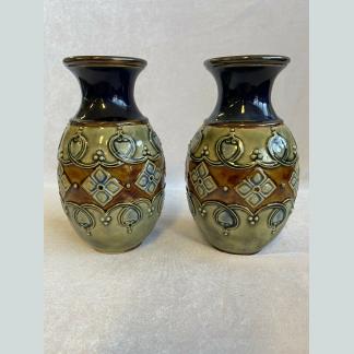 Antique Art Nouveau Royal Doulton Lambeth Maud Bowden Studio Pottery Vases 1