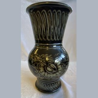 Dark Brown Glazed Studio Pottery Stoneware Vase 1
