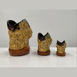 Original Rare Set Of 3 “The McCullum's” Whisky Advertising Character Jugs Unmarked
