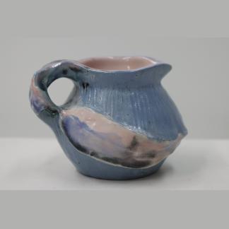 Small Blue & Pink Pottery Jug By Philippa James Signed To Base With Gumleaf Design
