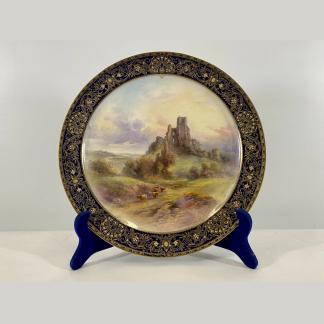 Royal Worcester Cabinet Plate By John Stinton “Corfe Castle”