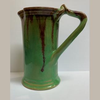Vintage Green & Brown Jug With Numbers 172/5 Incised To Base By Remued Pottery 1