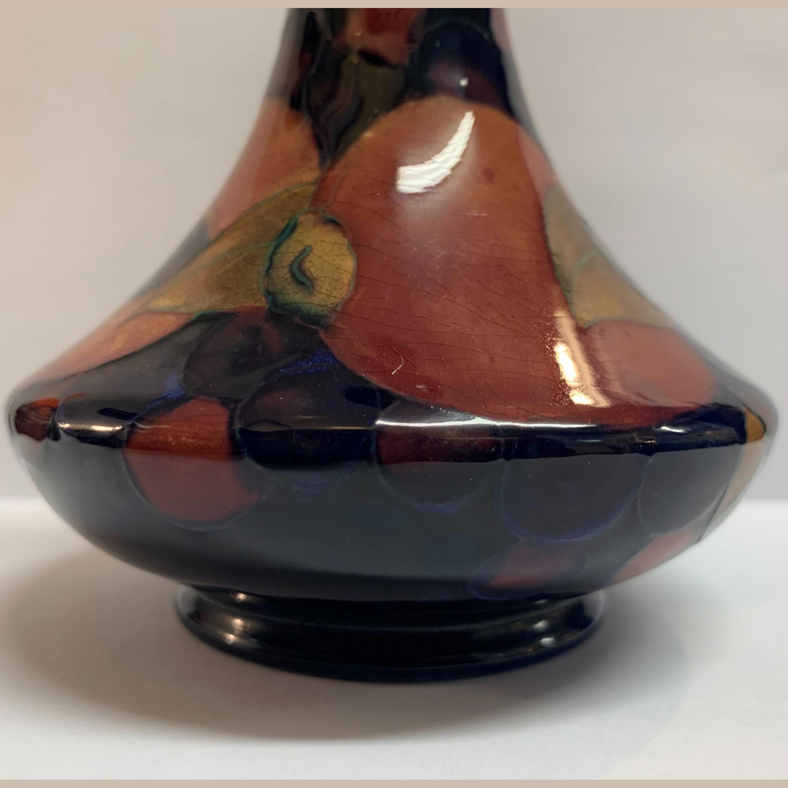 Vintage Pomegranate Pattern Dark Blue Vase By William Moorcroft7