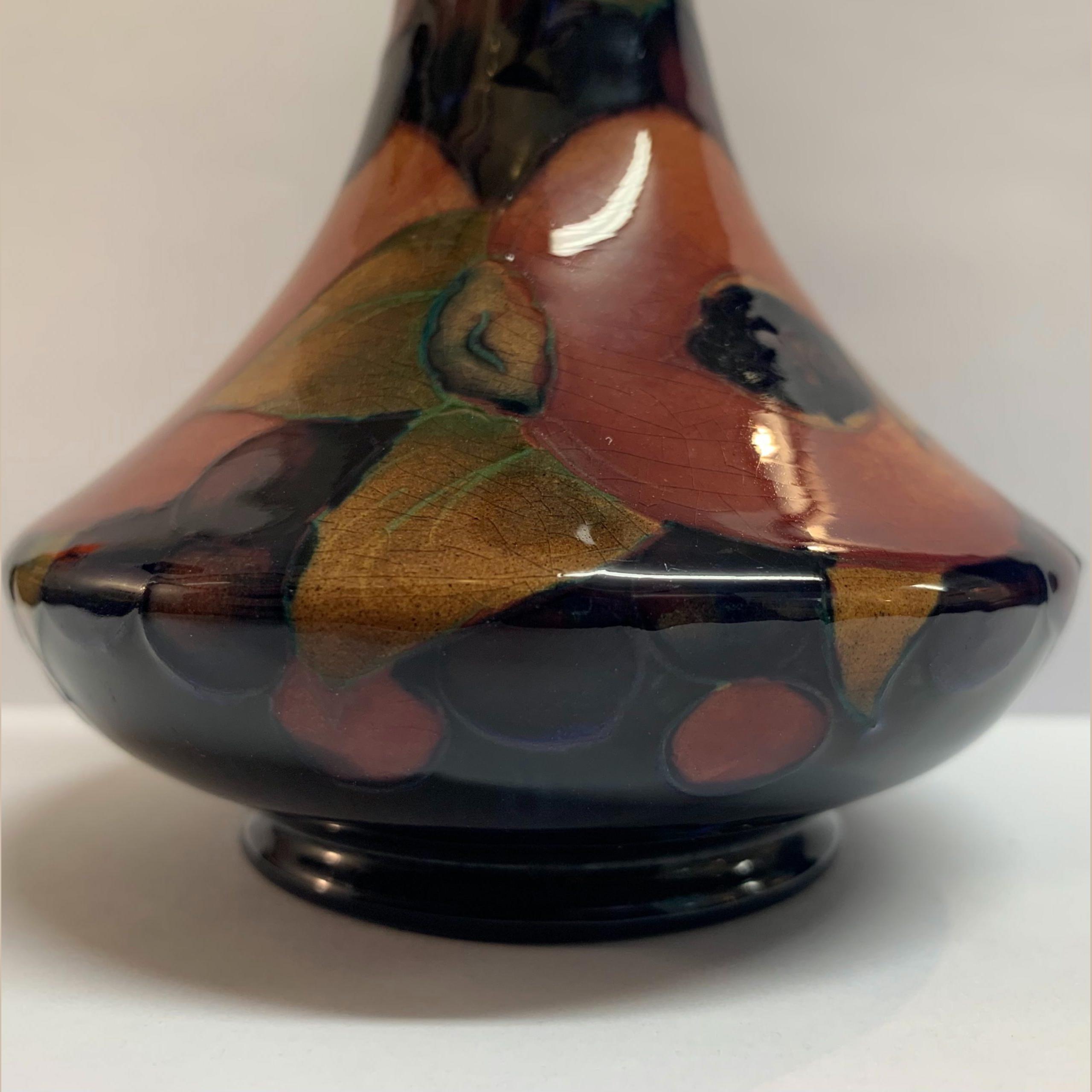 Vintage Pomegranate Pattern Dark Blue Vase By William Moorcroft8