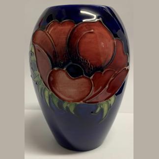Vintage Vase Decorated With Anemone Pattern By Walter Moorcroft 1